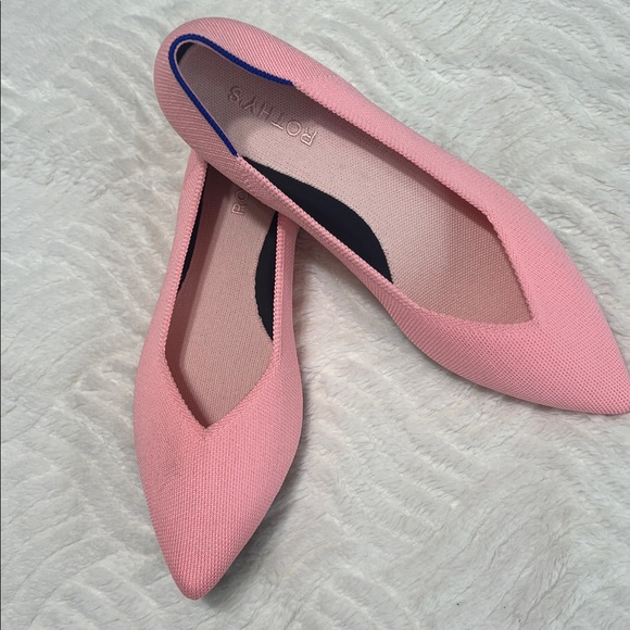 Rothy’s The Point Flat Pink Carnation Knit Ballet Flats Size 10.5 New NWOB - Picture 8 of 10